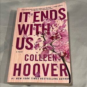 'It Ends With Us' Paperback Book Colleen Hoover Pink Cover Romance Bestseller